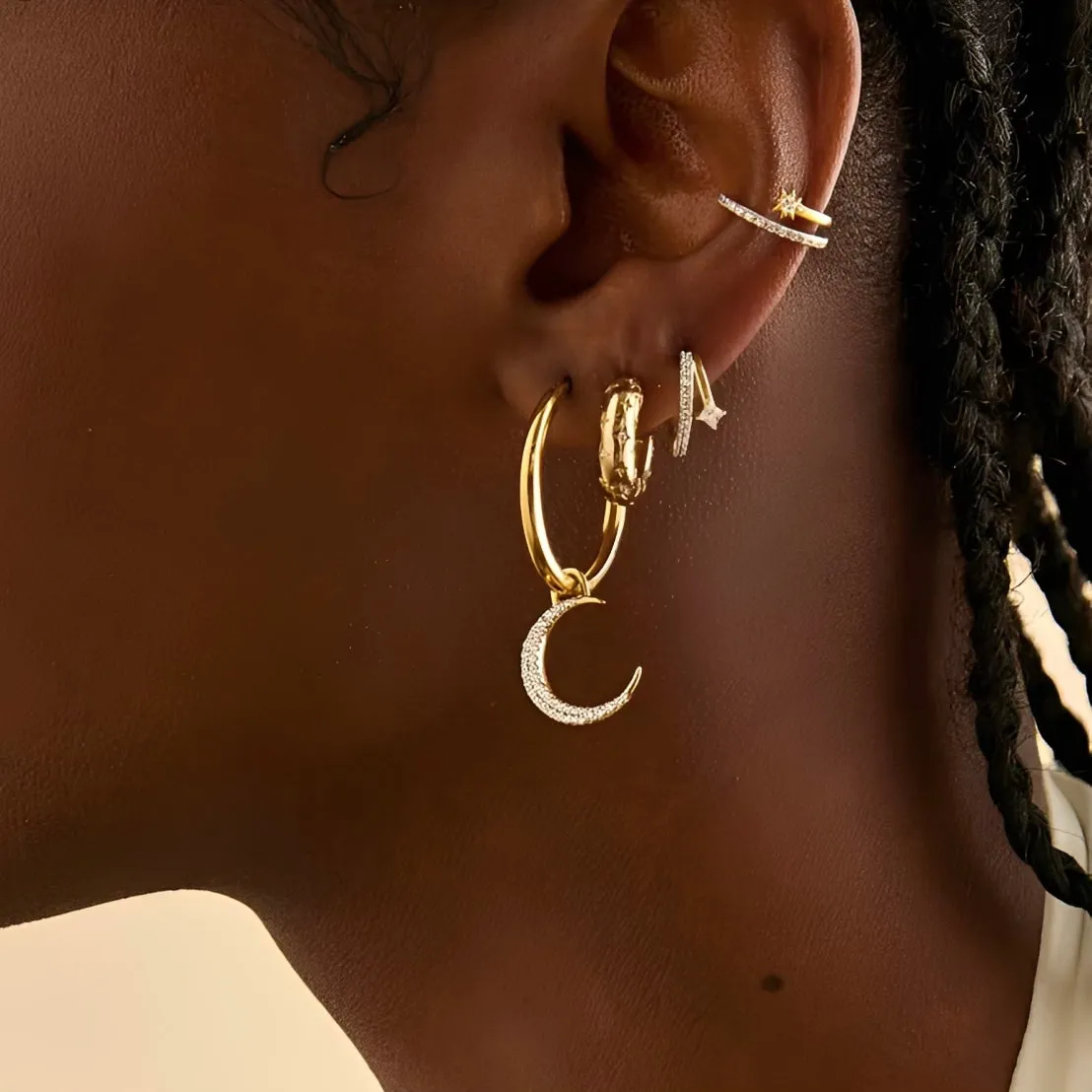 Double Hoop Earrings Sterling Silver sold by Regina jewelry product image thumbnail 4