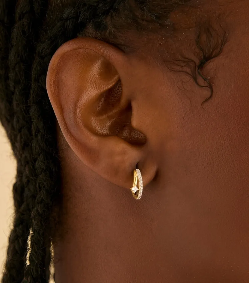 Double Hoop Earrings Sterling Silver sold by Regina jewelry product image thumbnail 2