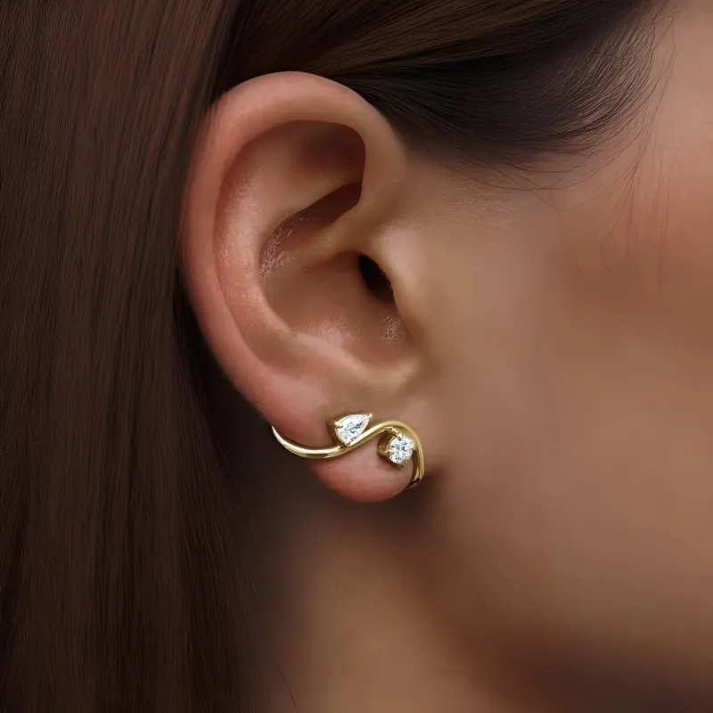 S Shape Jacket Earrings Sterling Silver sold by Regina jewelry