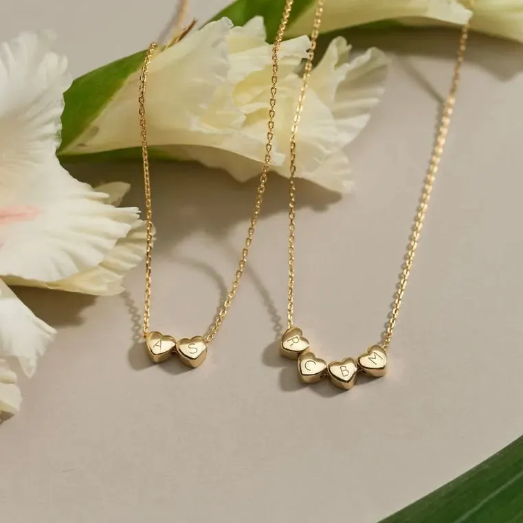 Christmas Gift - Personalized Initial Necklace with Hearts sold by Regina jewelry product image thumbnail 5