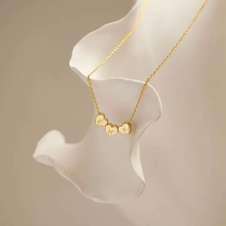 Christmas Gift - Personalized Initial Necklace with Hearts sold by Regina jewelry product image thumbnail 3