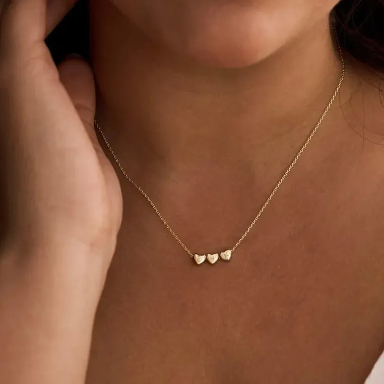 Christmas Gift - Personalized Initial Necklace with Hearts sold by Regina jewelry product image thumbnail 4