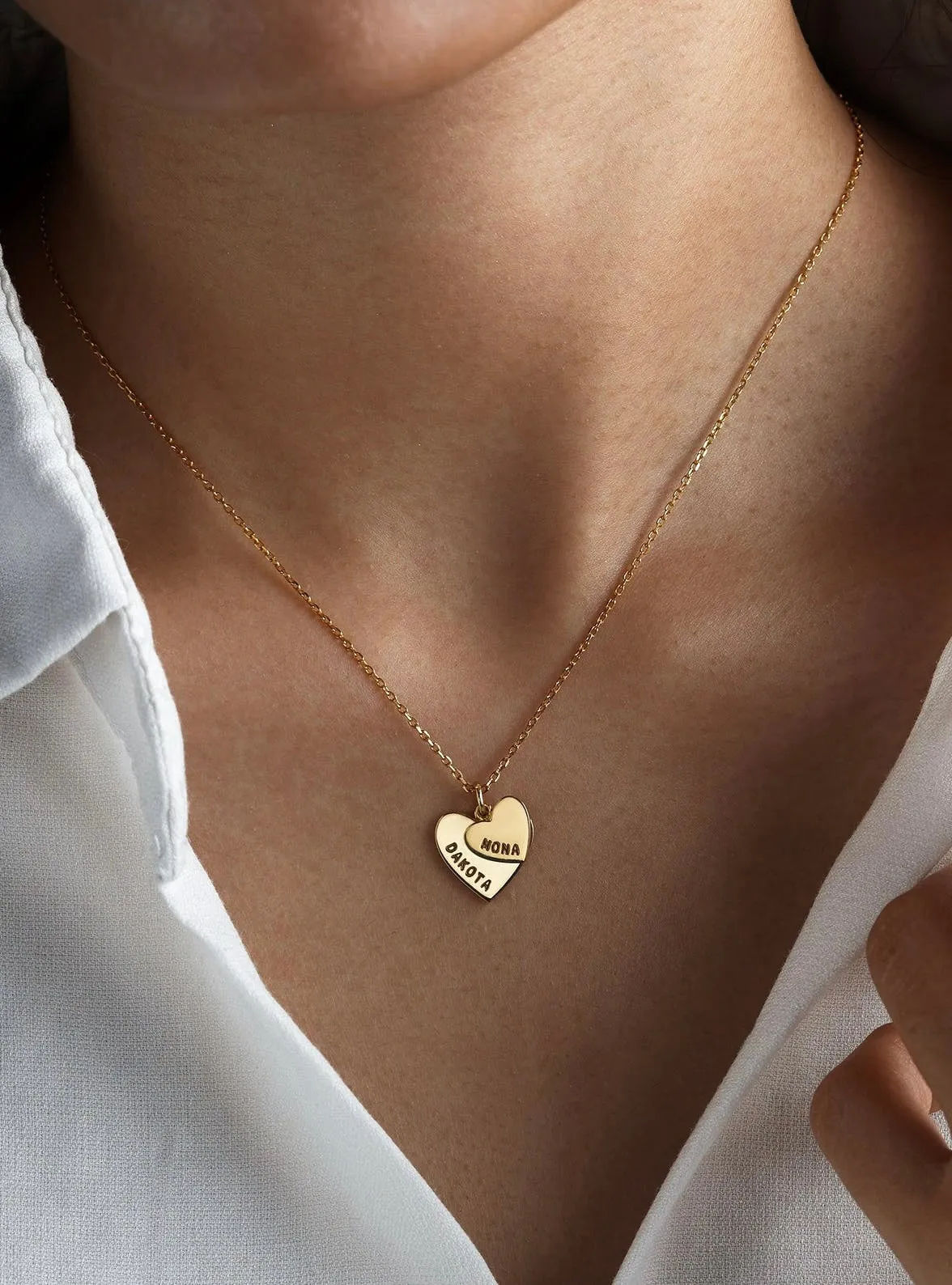 MEMORY - Personalized Necklace with 2 Hearts sold by Regina jewelry product image thumbnail 2
