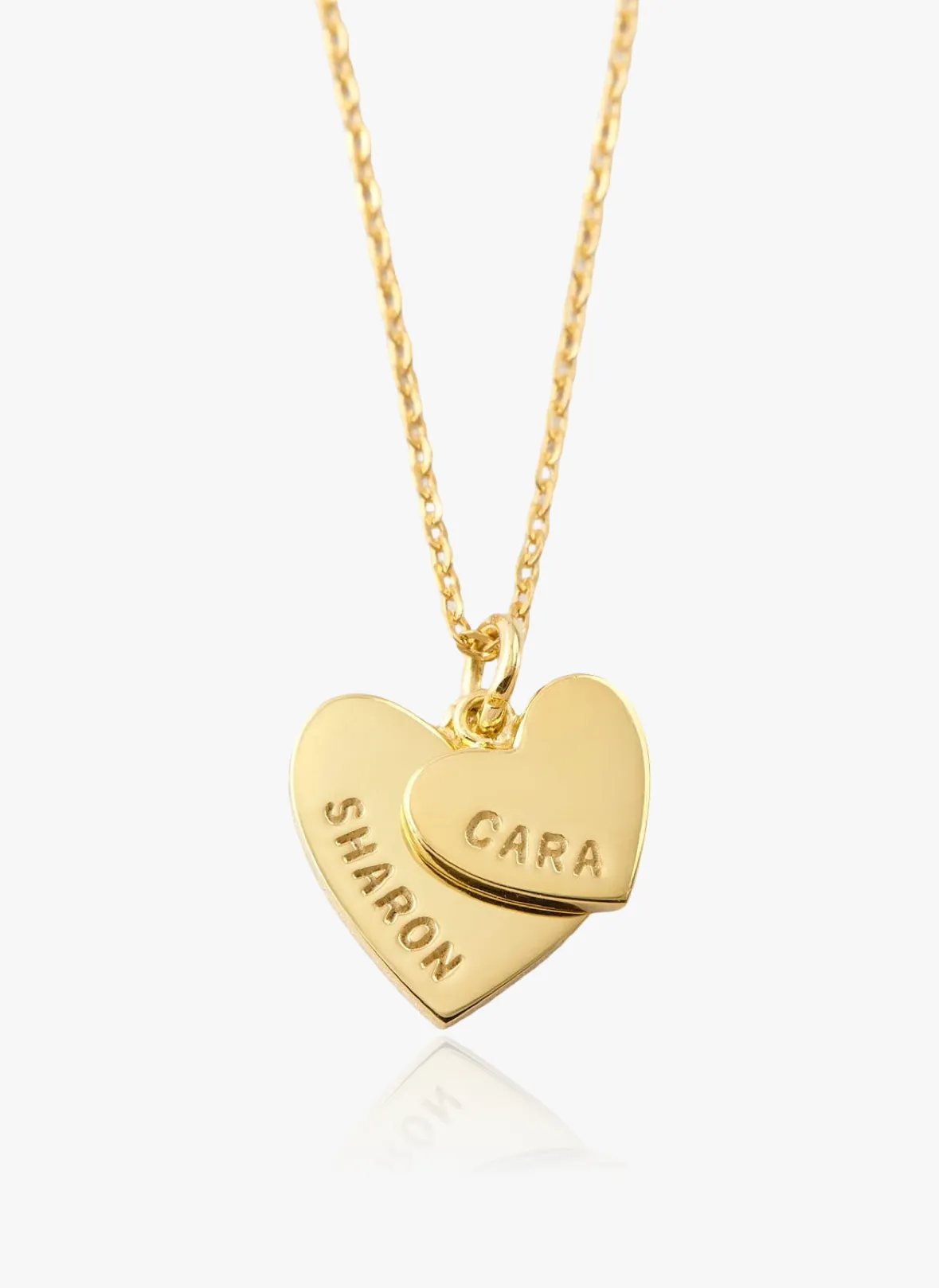 MEMORY - Personalized Necklace with 2 Hearts sold by Regina jewelry