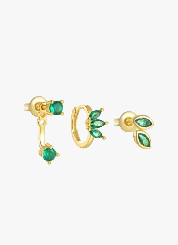 Jacket Earrings Set Emerald sold by Regina jewelry