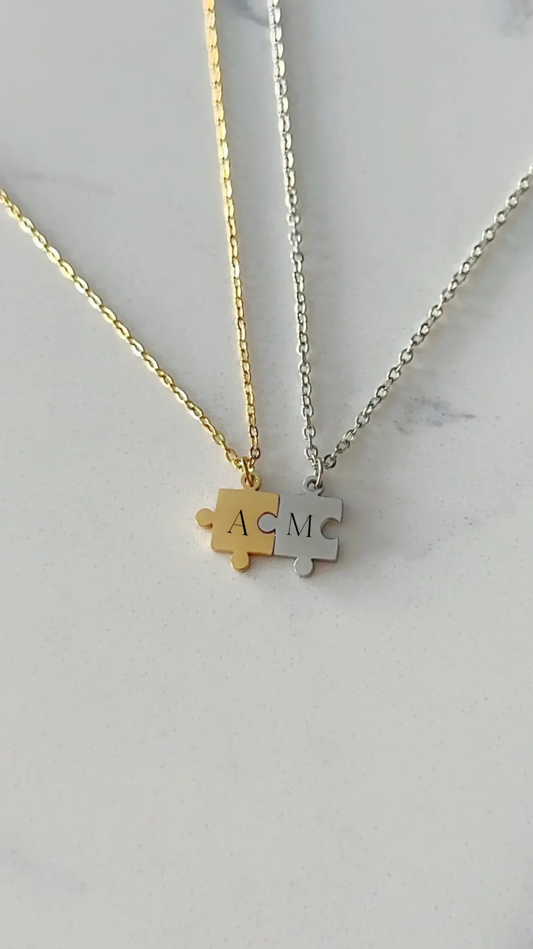 SOULMATE Personalized Puzzle Initial Necklace sold by Regina jewelry product image thumbnail 2