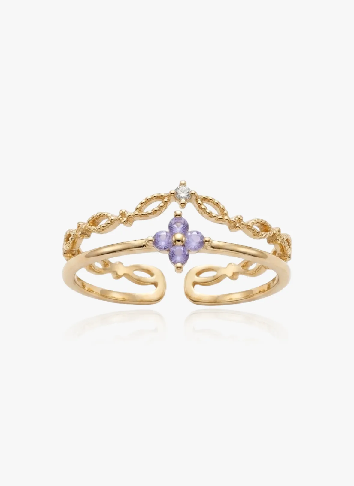 Dainty Flower Crown Ring sold by Regina jewelry