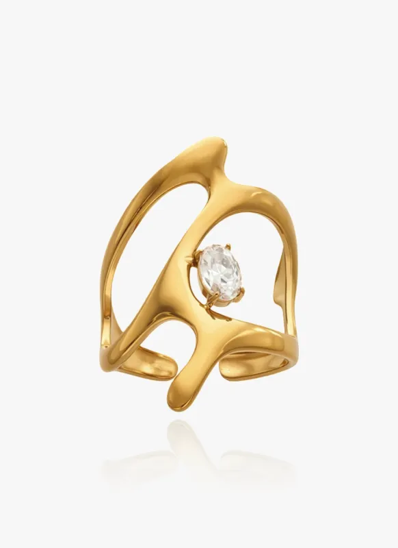 Liquid Gold Ring made by Regina jewelry