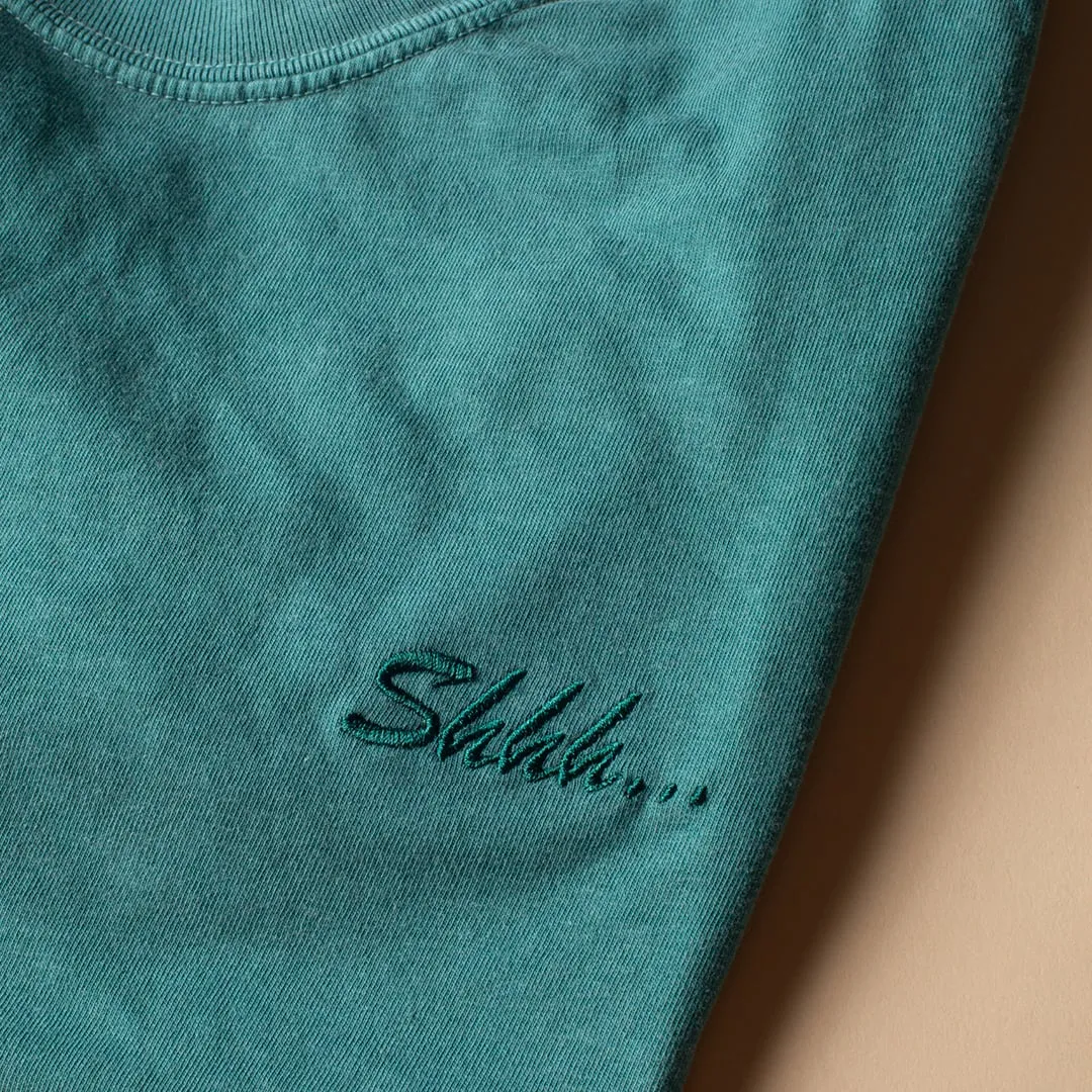 Shhh... Embroidered T - Emerald sold by The Quiet Life product image thumbnail 2