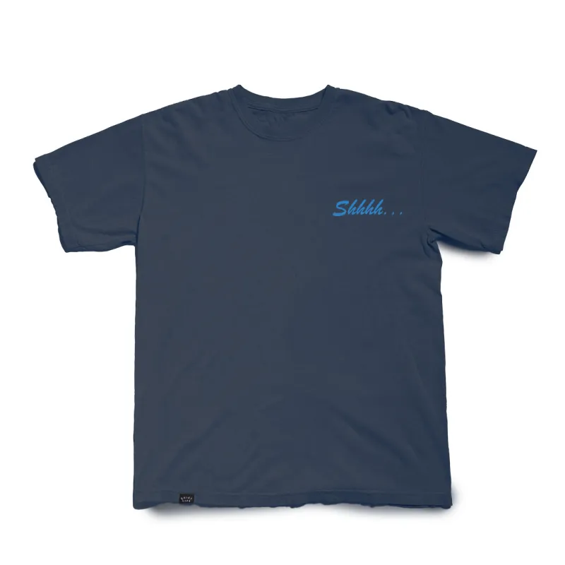 Shhh... Embroidered T - Midnight made by The Quiet Life