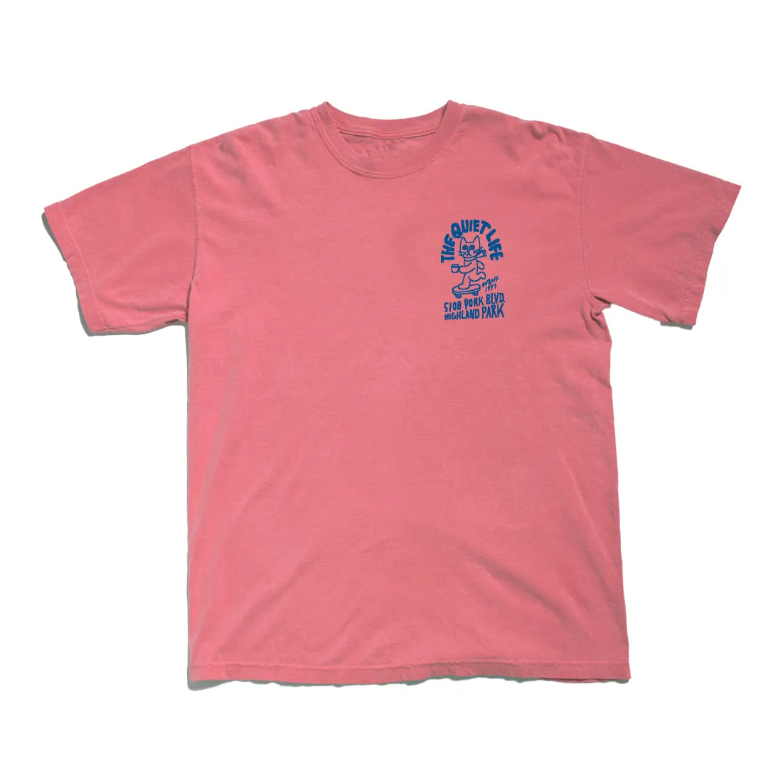 Skating Cat T - Coral sold by The Quiet Life