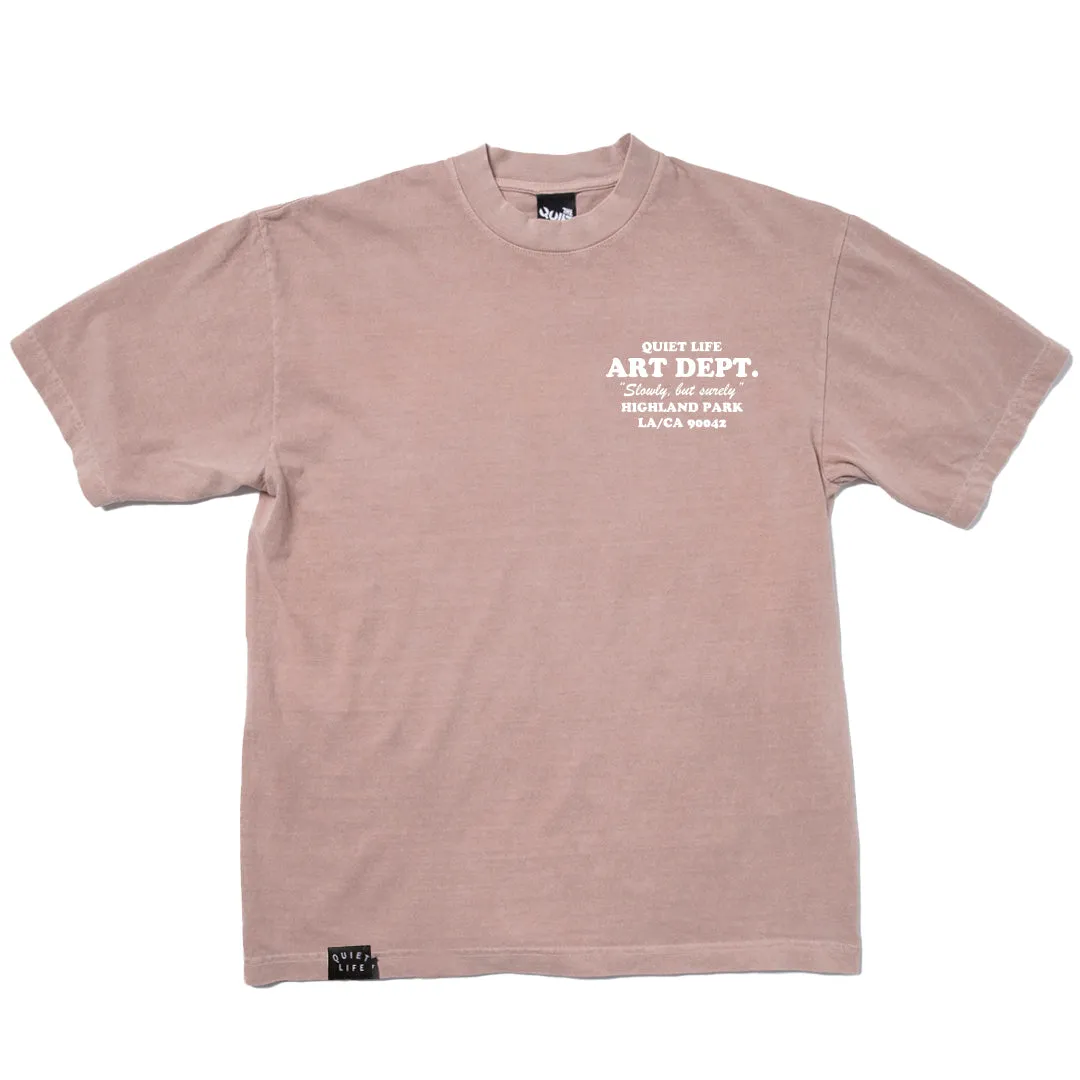 Art Dept. Embroidered T - Rose Quartz - Made in USA sold by The Quiet Life