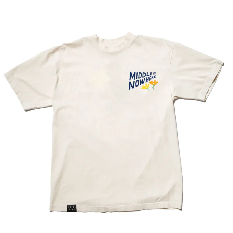 Lonely Palm Middle of Nowhere Embroidered T - Cream - Made in USA made by The Quiet Life