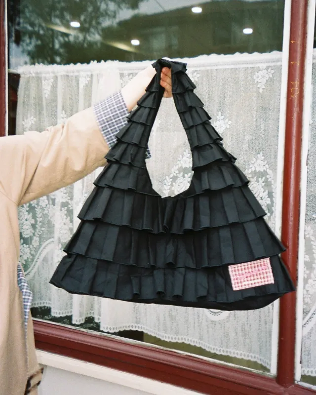 Ruffle Bag made by Black