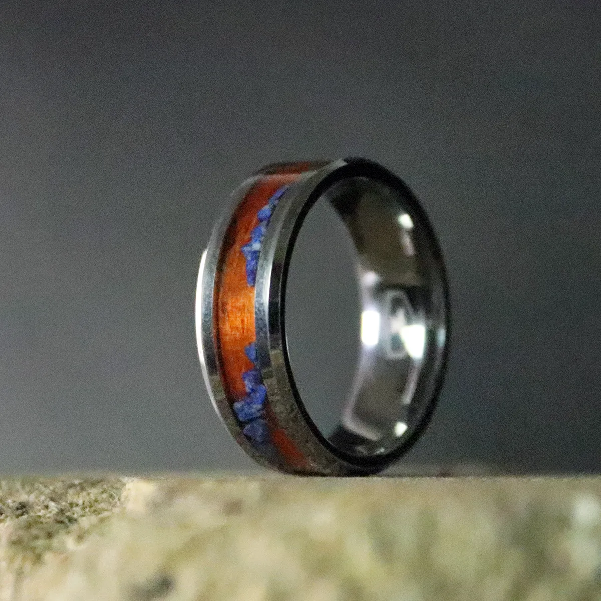 Padauk and Lapis Lazuli Inlay Ring sold by Rose Anvil product image thumbnail 3