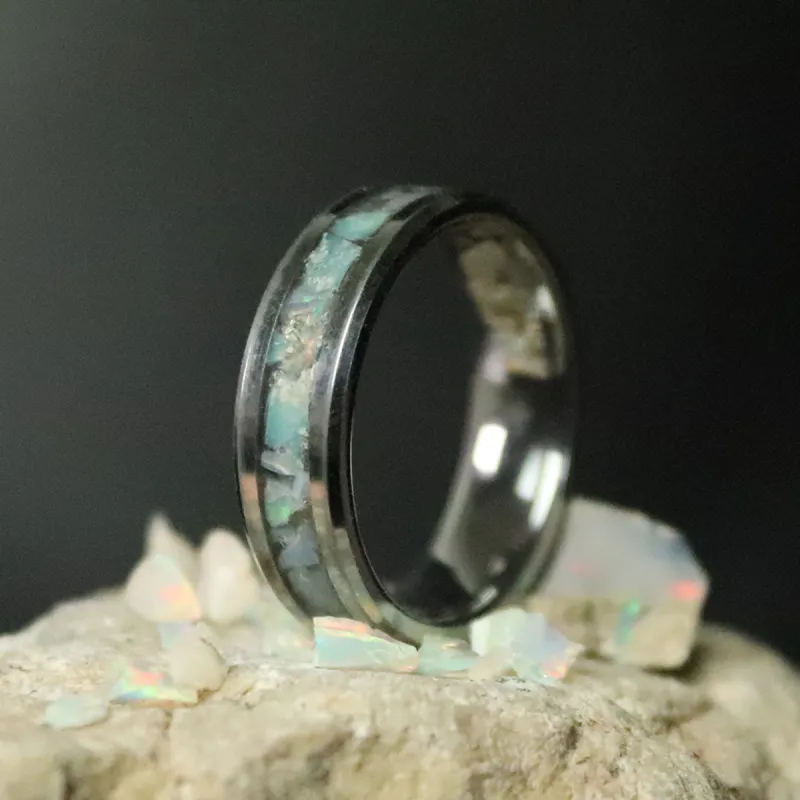 Opal Inlay Ring made by Rose Anvil