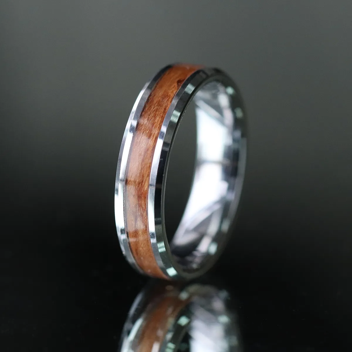 Cherry Wood Inlay Ring sold by Rose Anvil product image thumbnail 3