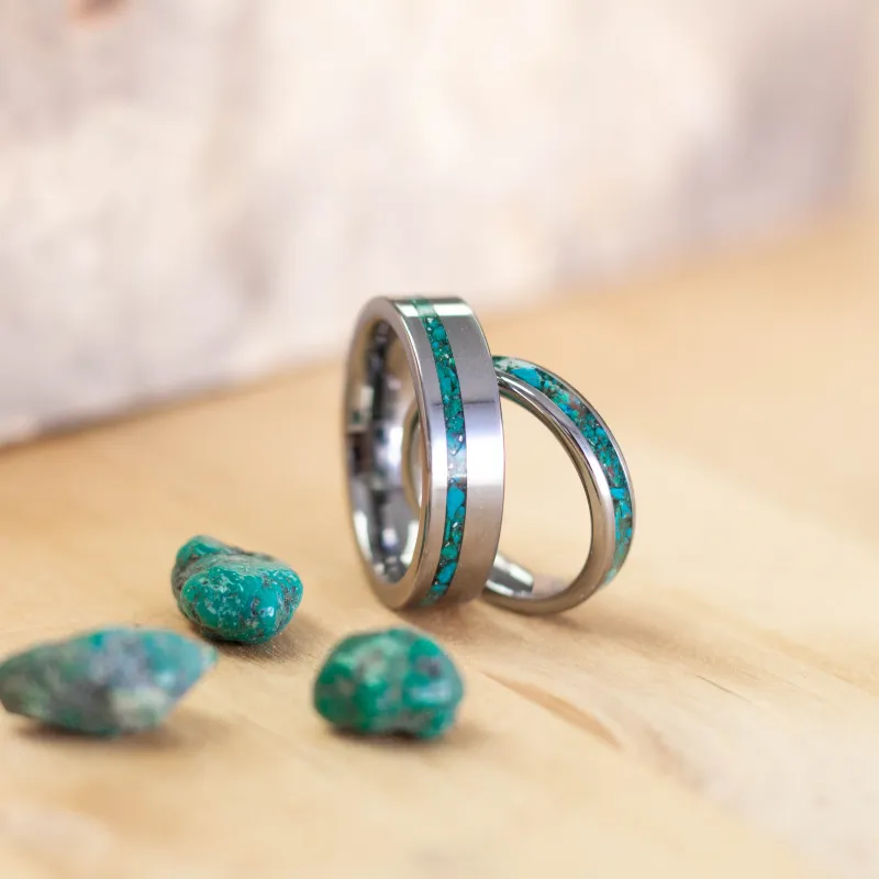 Chrysocolla Inlay Ring made by Rose Anvil