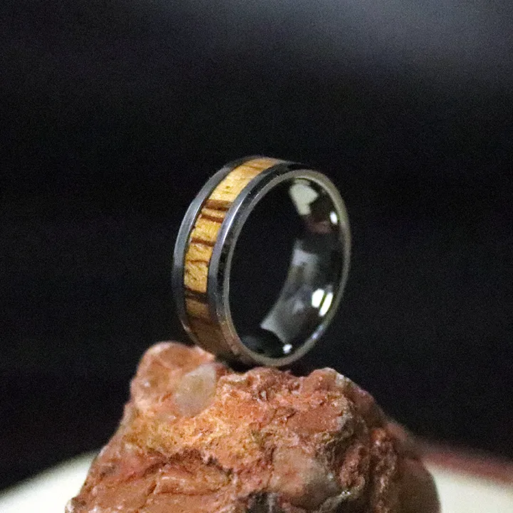 Zebra Wood Inlay Ring sold by Rose Anvil