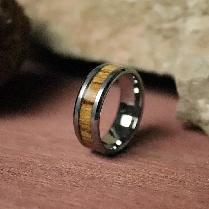 Zebra Wood Inlay Ring sold by Rose Anvil product image thumbnail 2