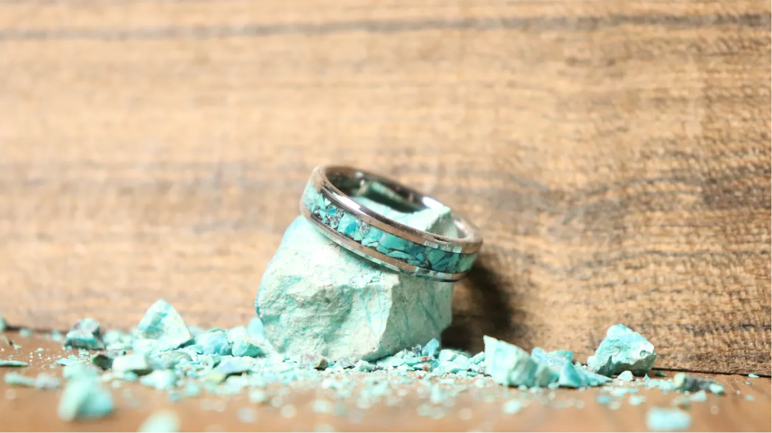 Crushed Turquoise Inlay Ring sold by Rose Anvil product image thumbnail 2