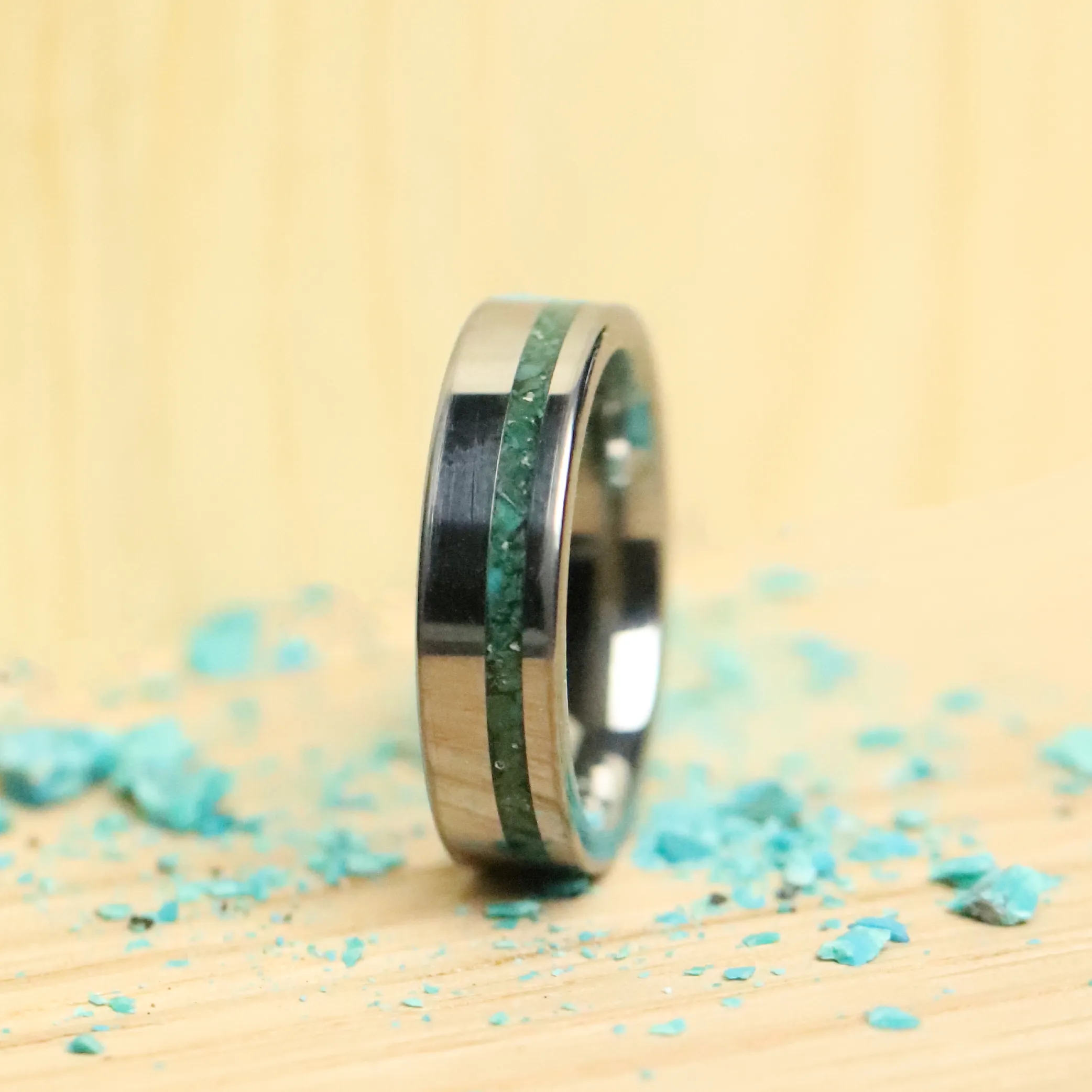 Crushed Turquoise Inlay Ring sold by Rose Anvil product image thumbnail 3