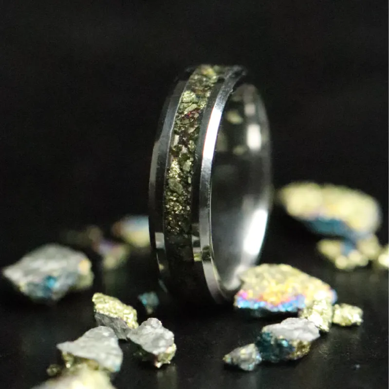 Peacock Copper Inlay Ring made by Rose Anvil