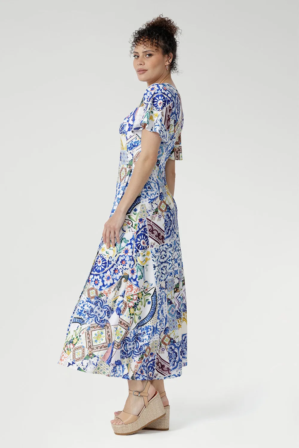 Mica Maxi Dress in Mosaic Tile sold by Leina & Fleur product image thumbnail 3