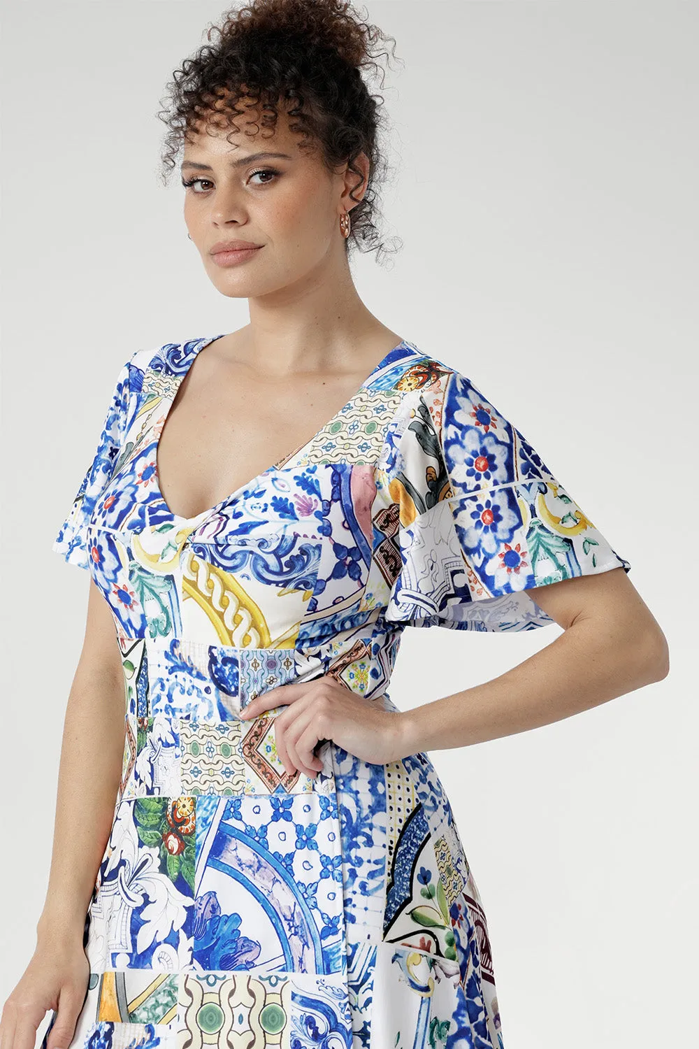 Mica Maxi Dress in Mosaic Tile sold by Leina & Fleur product image thumbnail 4