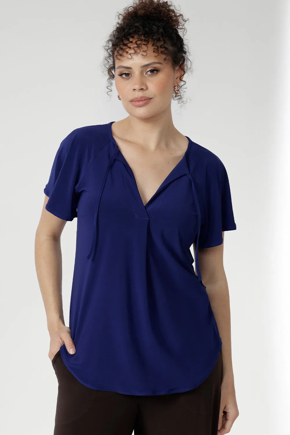 Bowie Top in Sapphire sold by Leina & Fleur