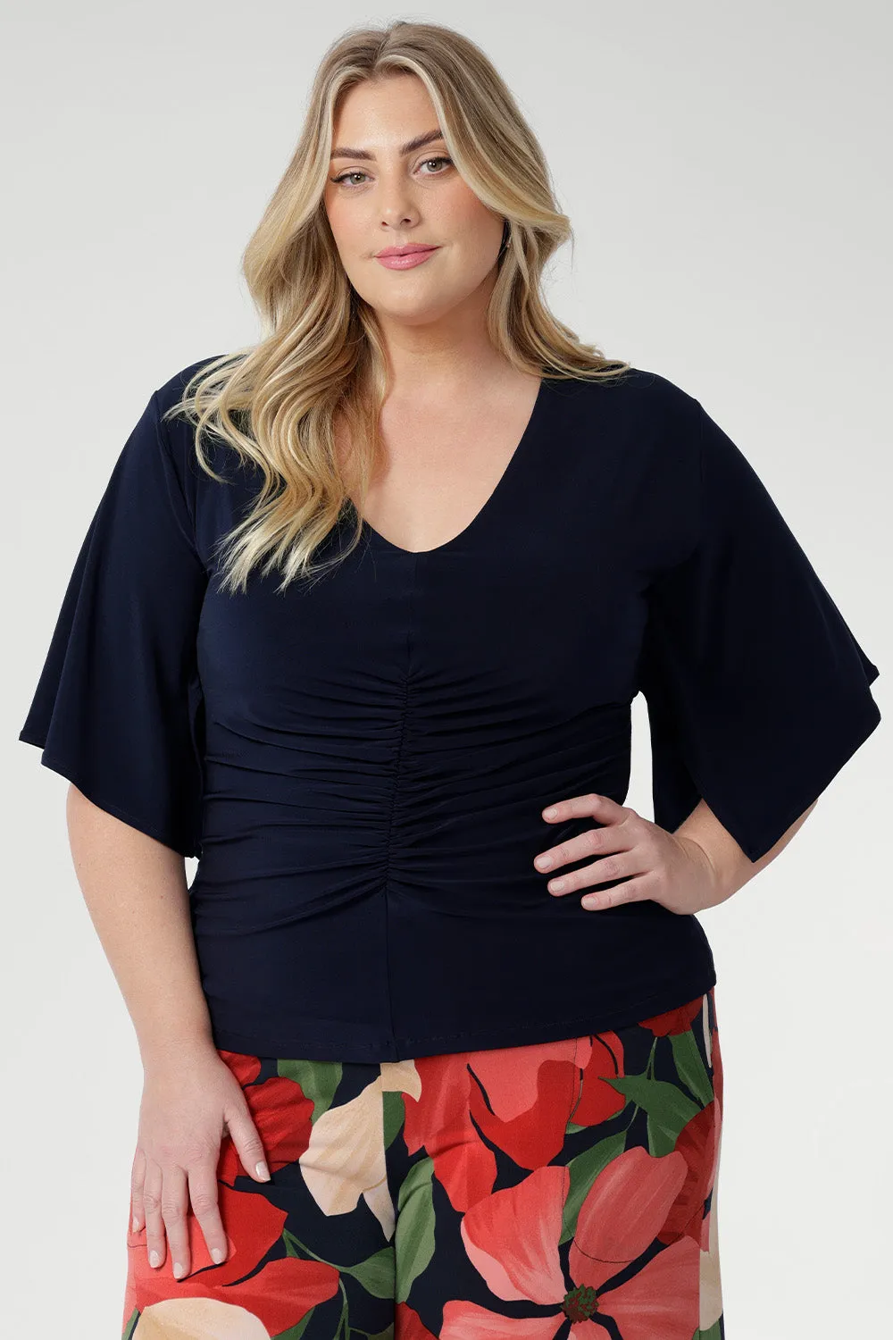 Luna Top in Navy sold by Leina & Fleur