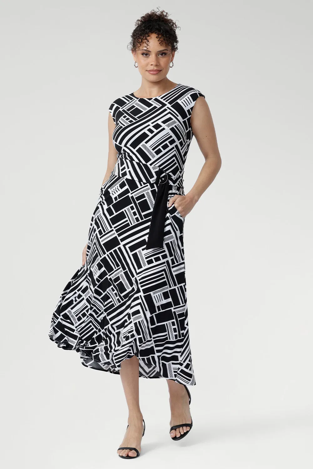 Janine Dress in Moderno w Belt sold by Leina & Fleur product image thumbnail 3