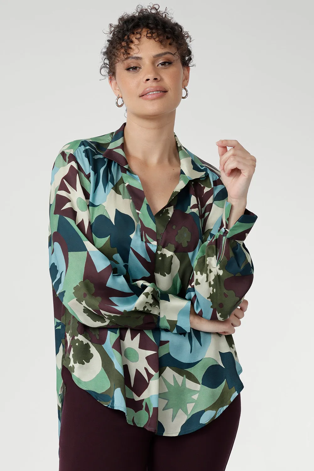 Ellis Shirt in Scandi Abstract sold by Leina & Fleur