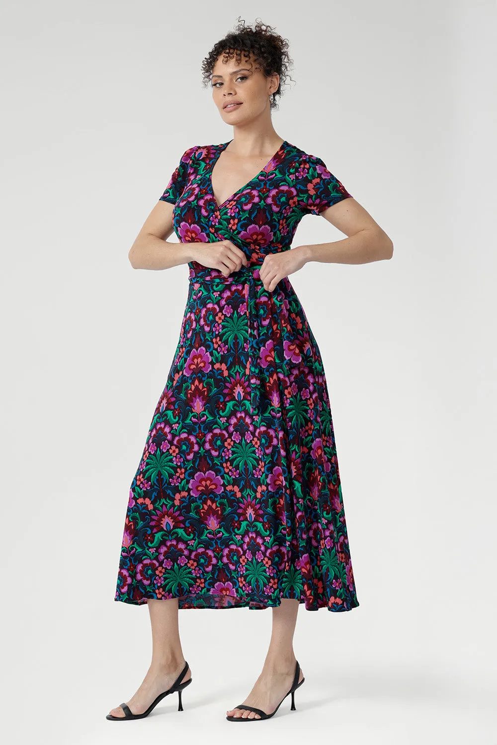 Alexis Wrap Dress in Garden Fantasia sold by Leina & Fleur product image thumbnail 4