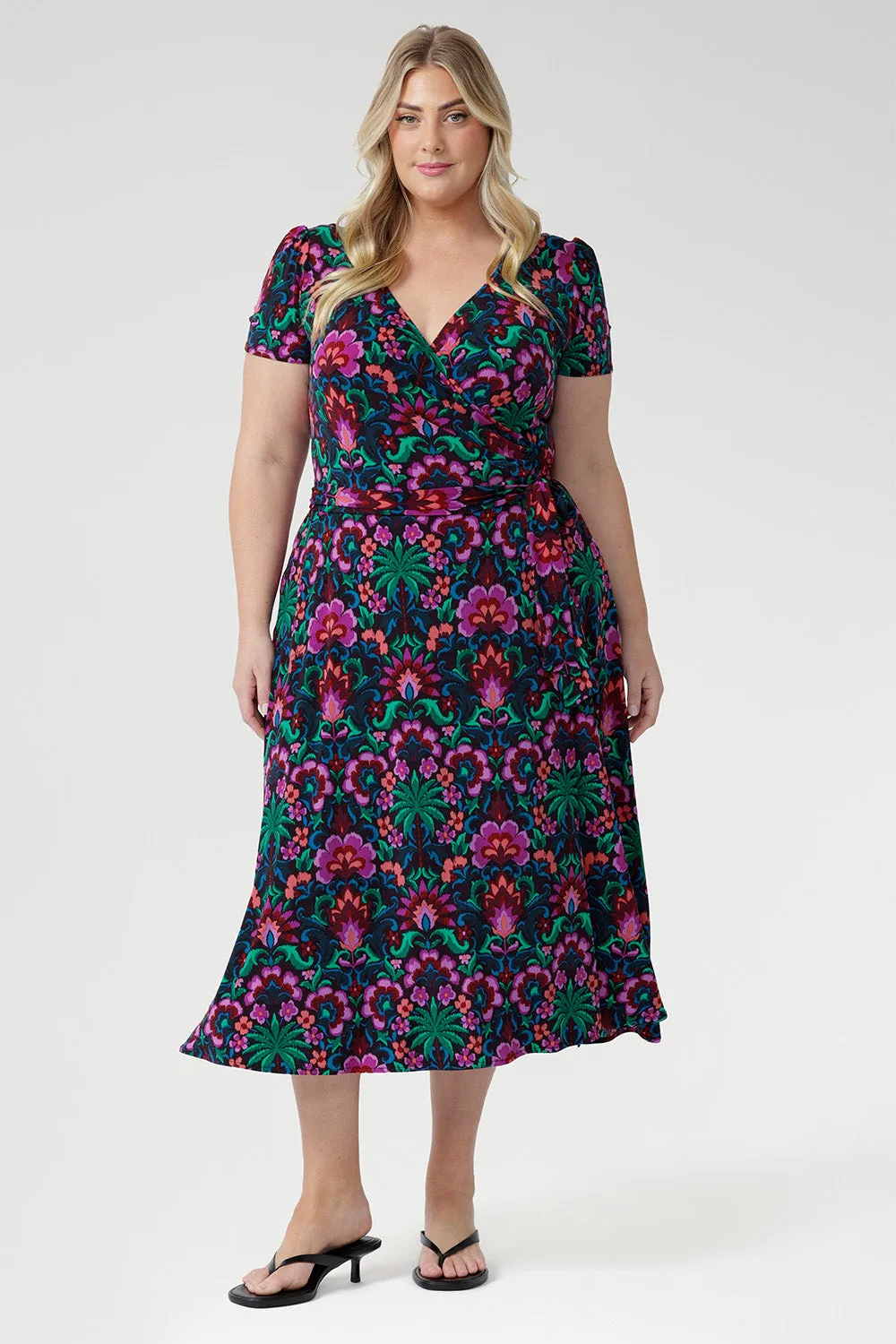 Alexis Wrap Dress in Garden Fantasia sold by Leina & Fleur product image thumbnail 2