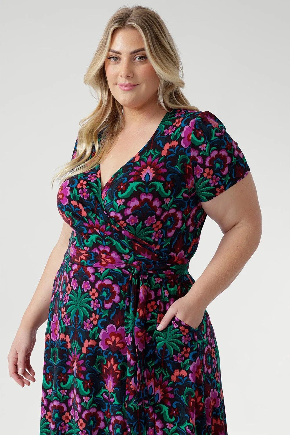 Alexis Wrap Dress in Garden Fantasia sold by Leina & Fleur product image thumbnail 3