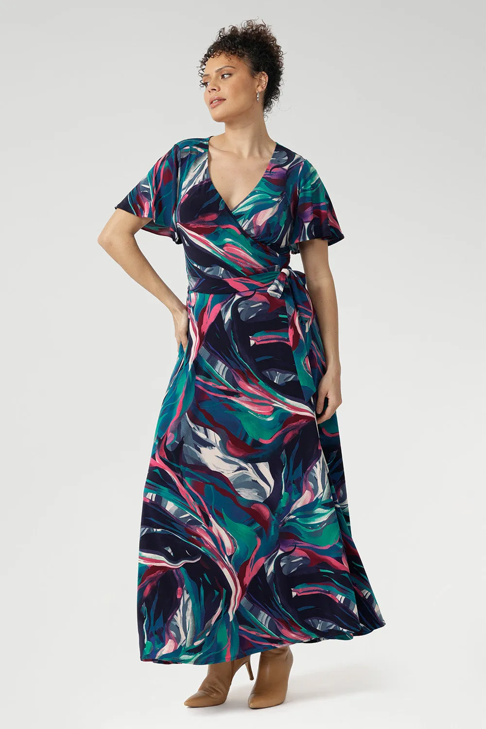 Maggie Maxi Wrap Dress in Soiree sold by Leina & Fleur product image thumbnail 4