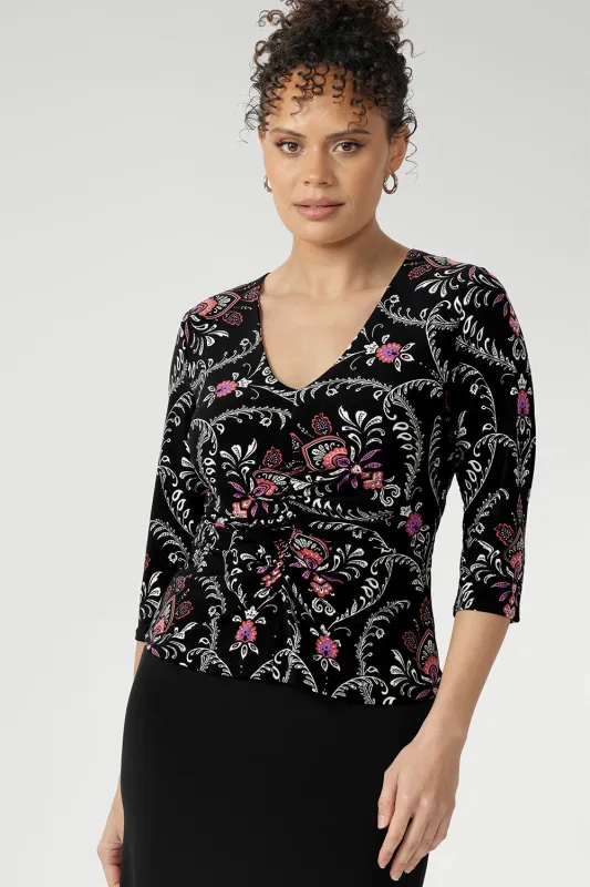 Harvey Top in Subtle Paisley sold by Leina & Fleur