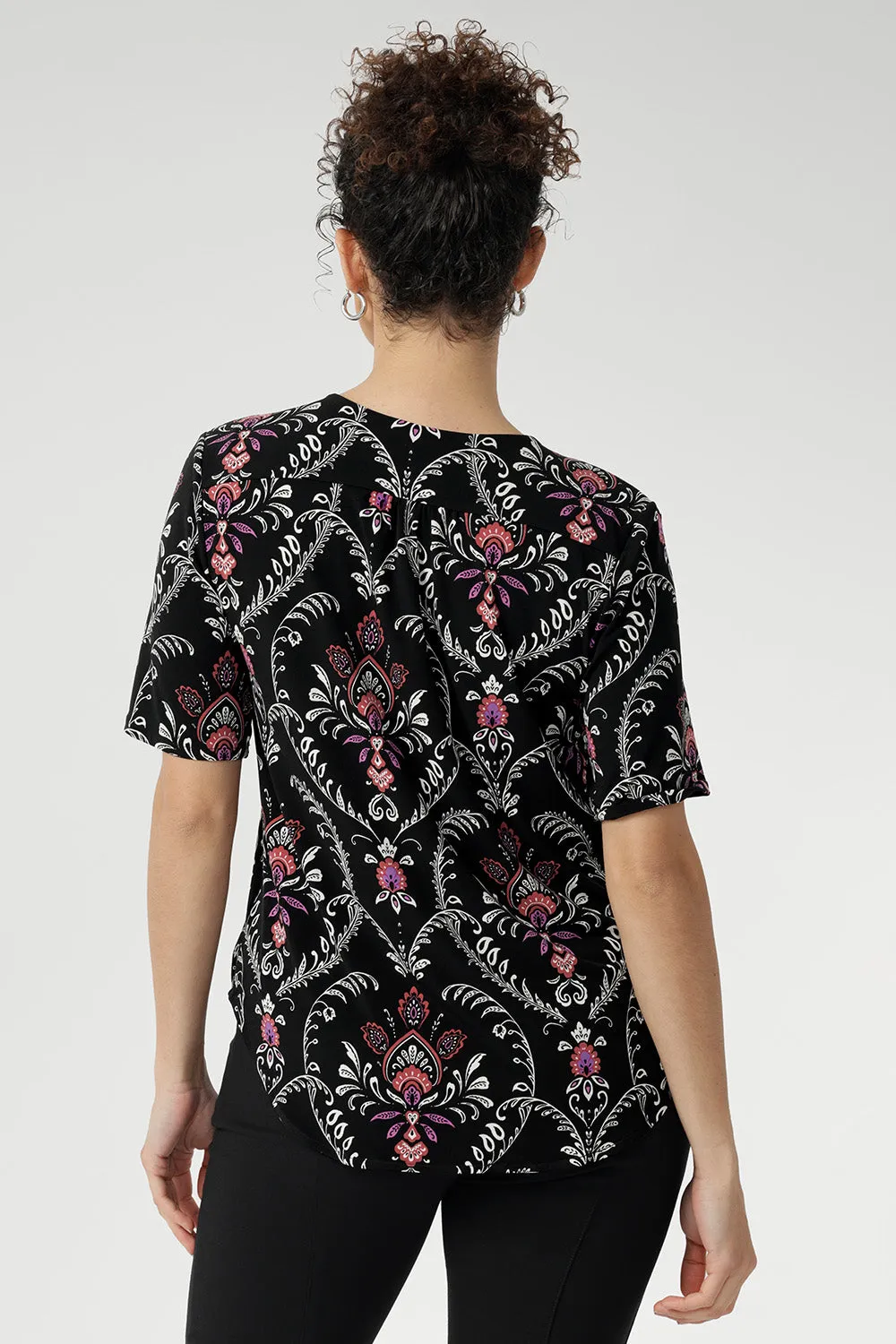 Kodi Top with Elbow Sleeve in Subtle Paisley sold by Leina & Fleur product image thumbnail 5