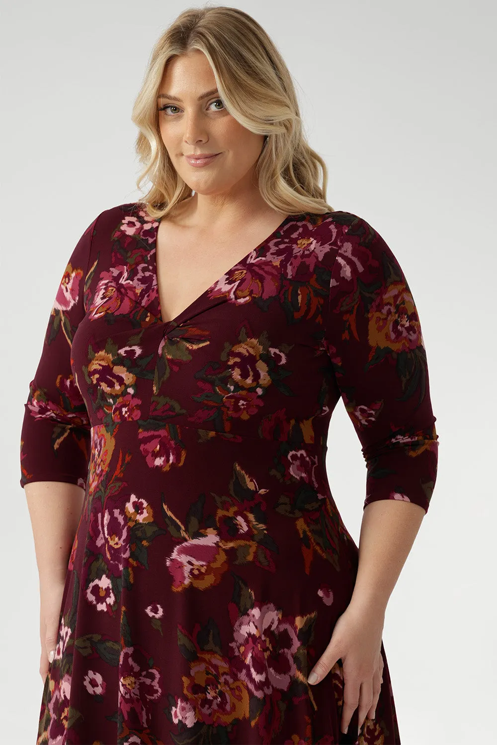 Kyra Dress in Burgundy Bloom sold by Leina & Fleur product image thumbnail 4