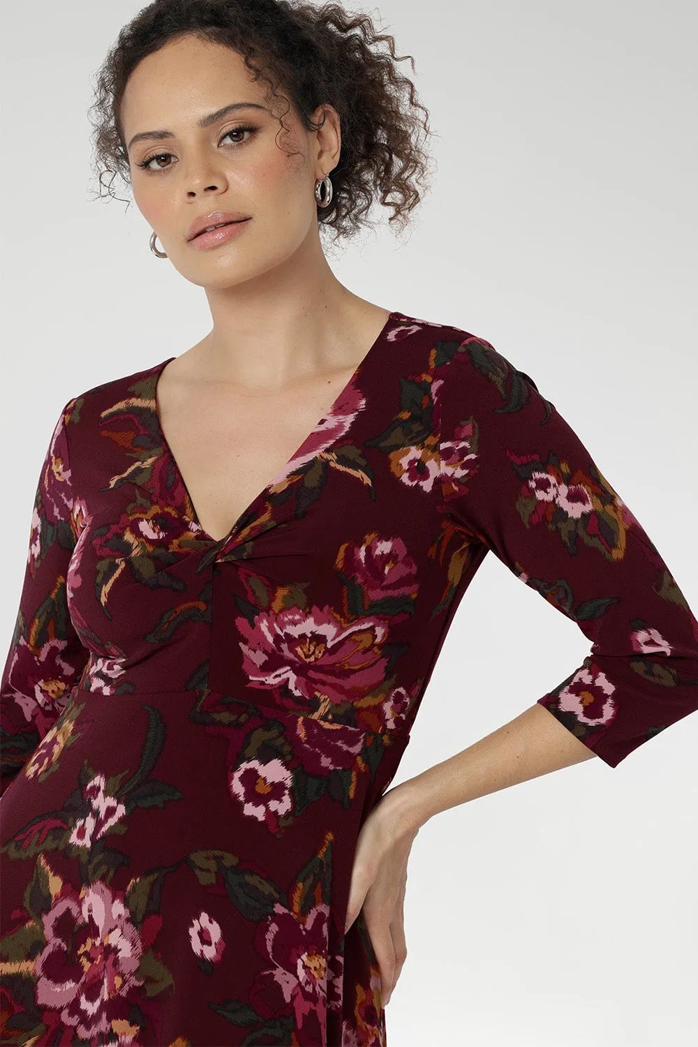 Kyra Dress in Burgundy Bloom sold by Leina & Fleur product image thumbnail 5