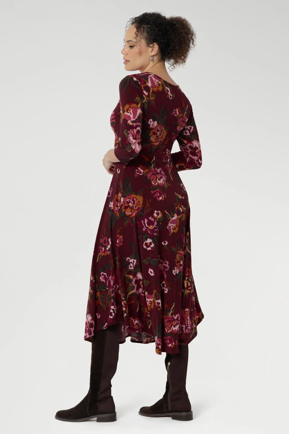 Kyra Dress in Burgundy Bloom sold by Leina & Fleur product image thumbnail 3