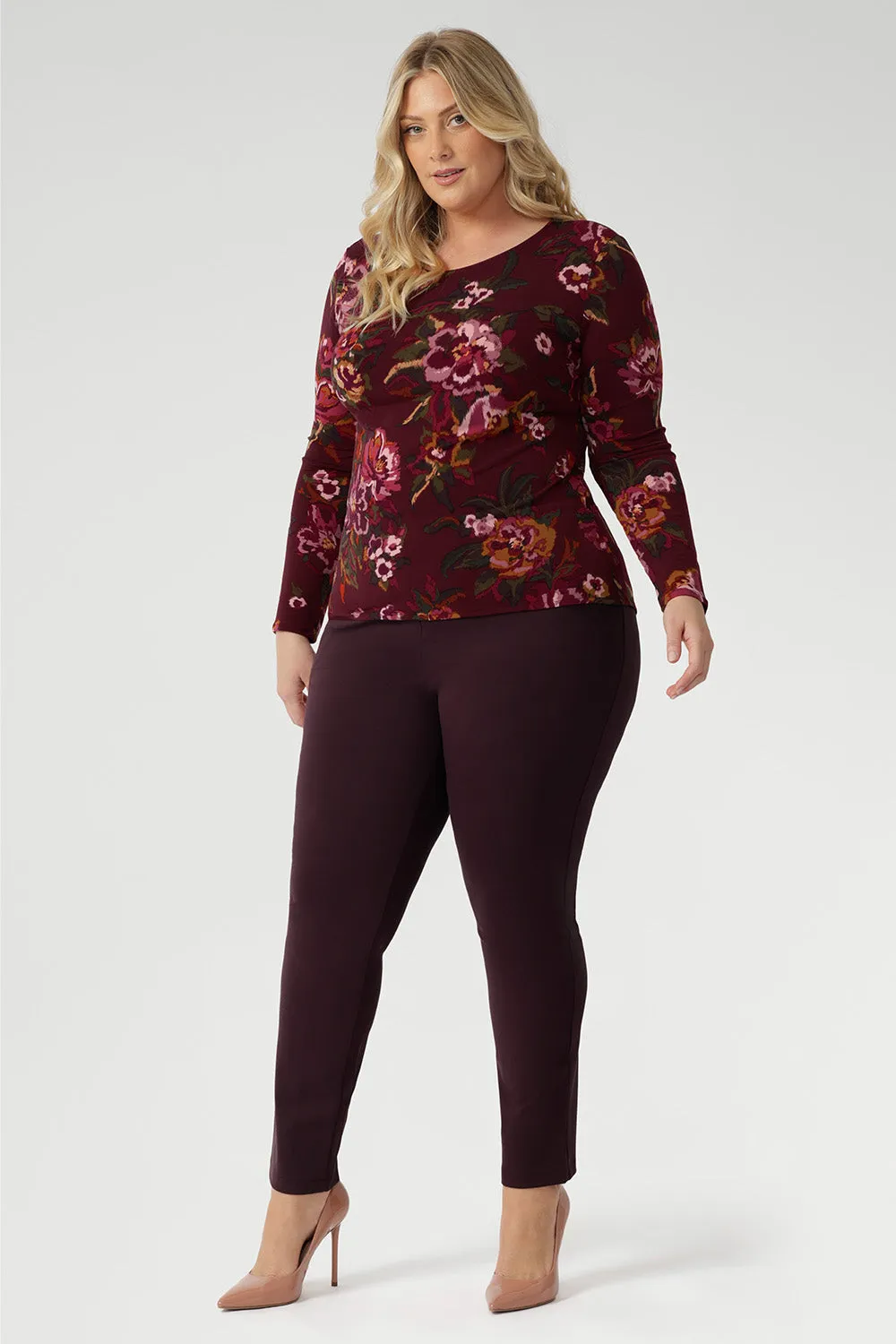 Mason Top in Burgundy Bloom sold by Leina & Fleur product image thumbnail 4