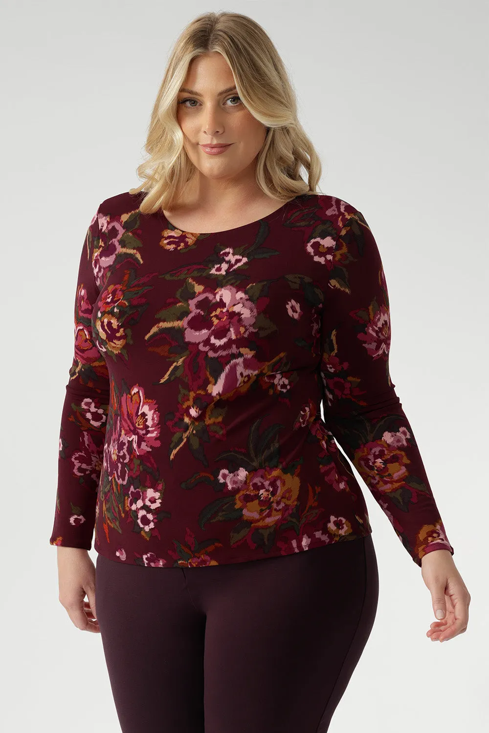 Mason Top in Burgundy Bloom sold by Leina & Fleur product image thumbnail 3