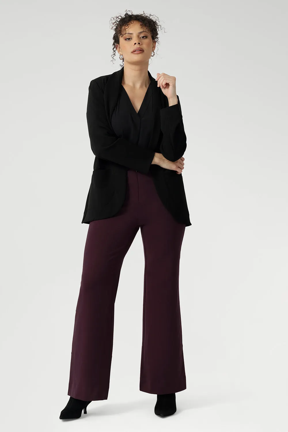 Bootleg Pant in Wine sold by Leina & Fleur product image thumbnail 2