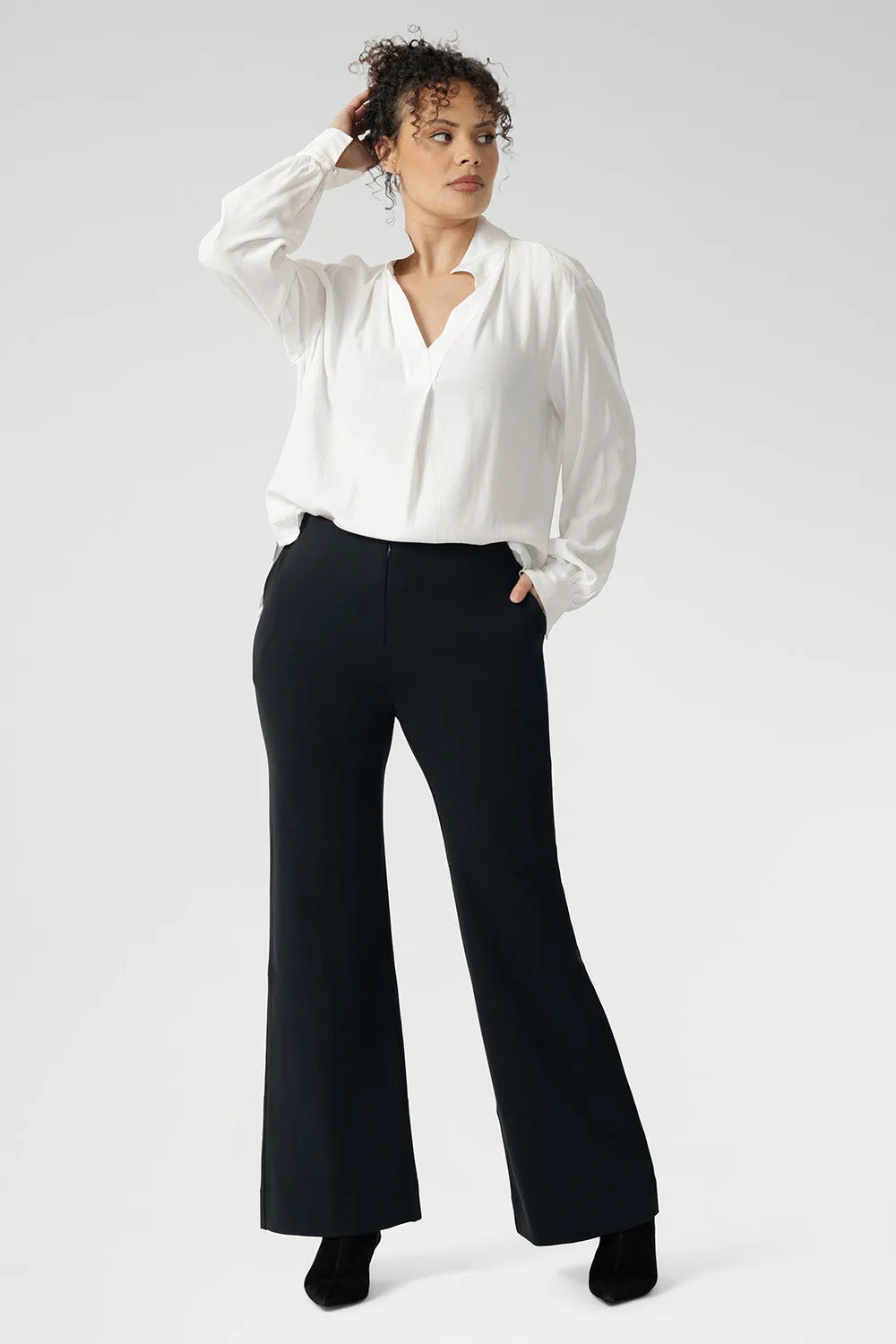 Bootleg Pant in Charcoal sold by Leina & Fleur