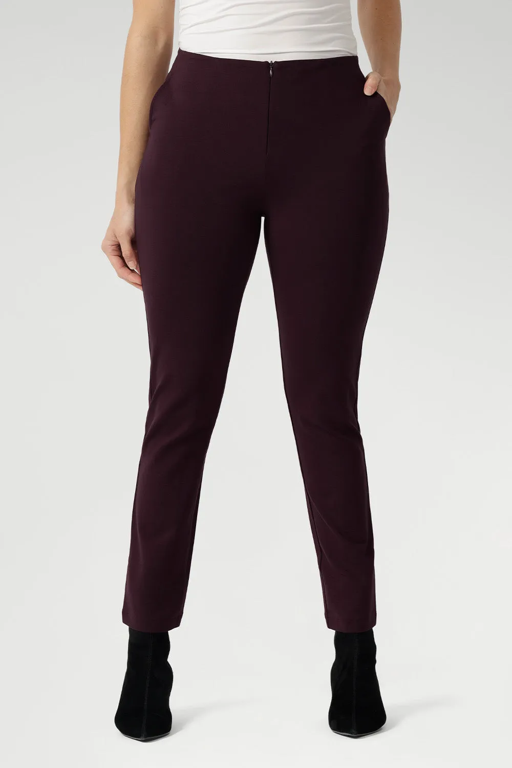 Skinny Leg Pant in Wine sold by Leina & Fleur product image thumbnail 5