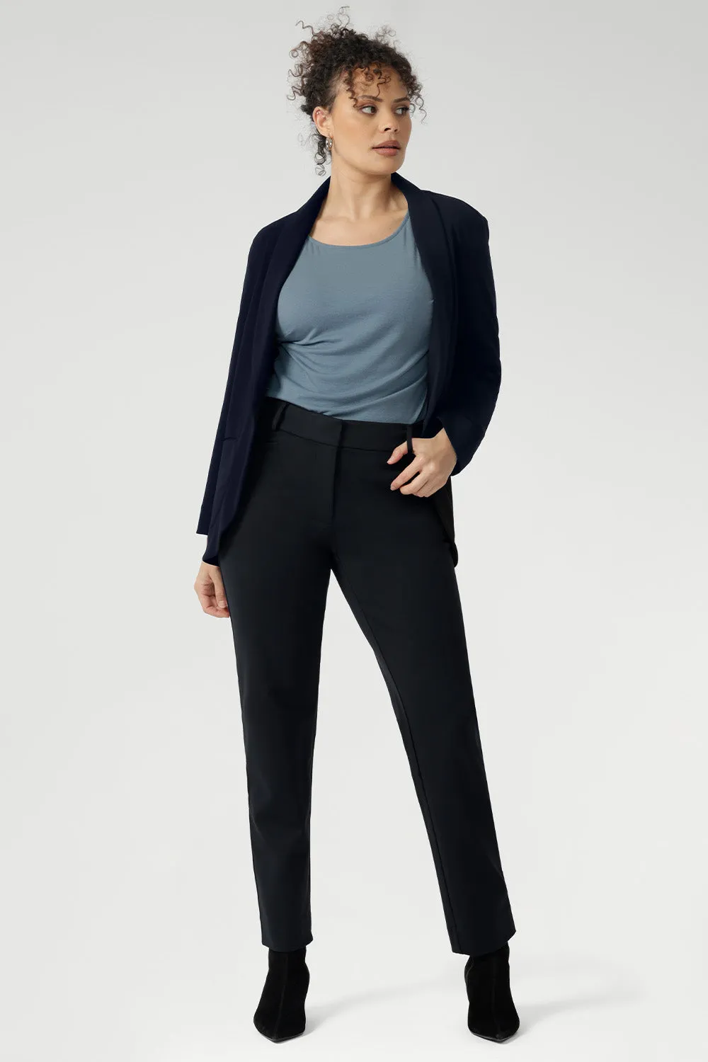 Straight Leg Pant in Charcoal sold by Leina & Fleur