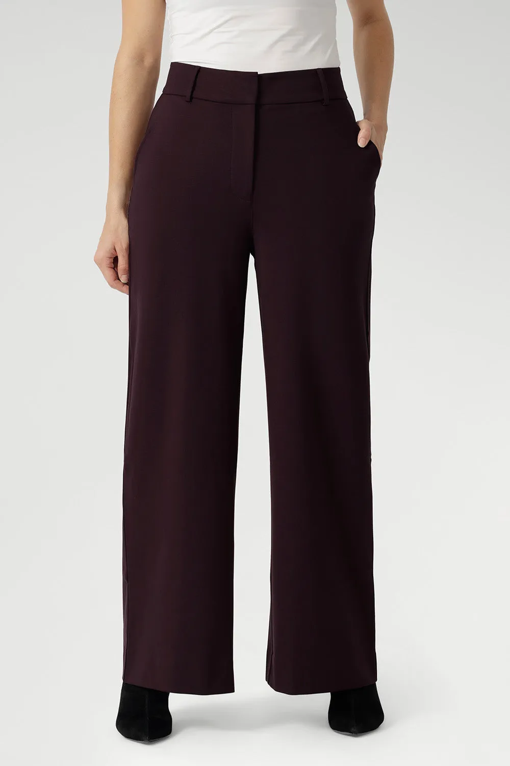 Wide Leg Pant in Wine sold by Leina & Fleur product image thumbnail 5