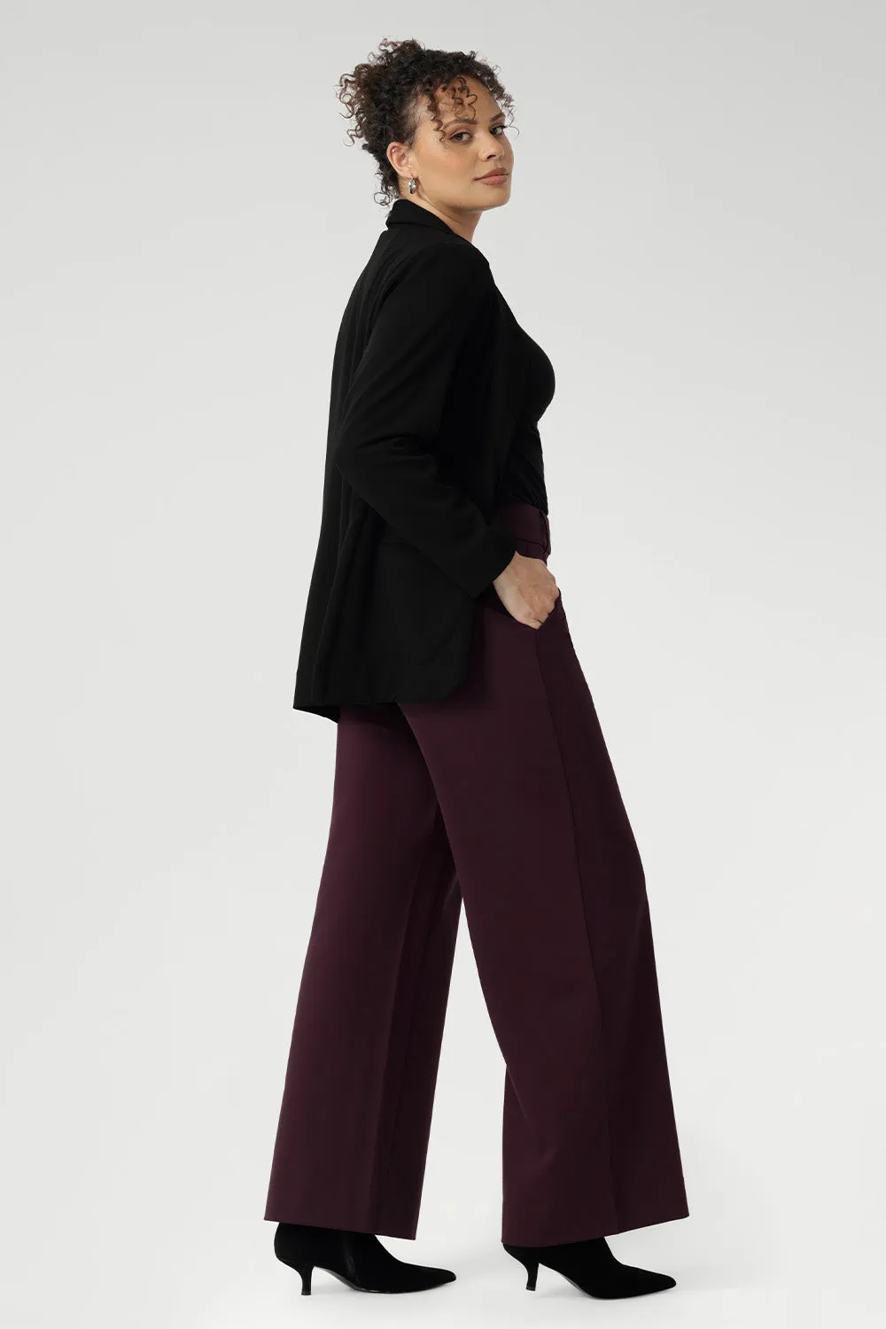 Wide Leg Pant in Wine sold by Leina & Fleur product image thumbnail 2
